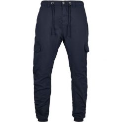 Spodnie Urban Classics cargo jogging 2.0 gt. Niebieskie spodnie materiałowe męskie Urban Classics, bez wzorów, z bawełny, klasyczne. Za 250.60 zł.
