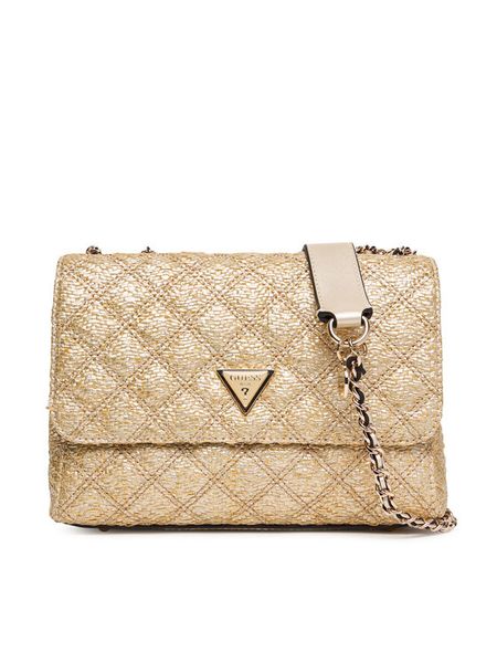 Guess Torebka Giully II HWQW96 73200 Złoty. Żółte torebki klasyczne damskie Guess, z aplikacjami, z syntetyku, bez dodatków. Za 309.99 zł.