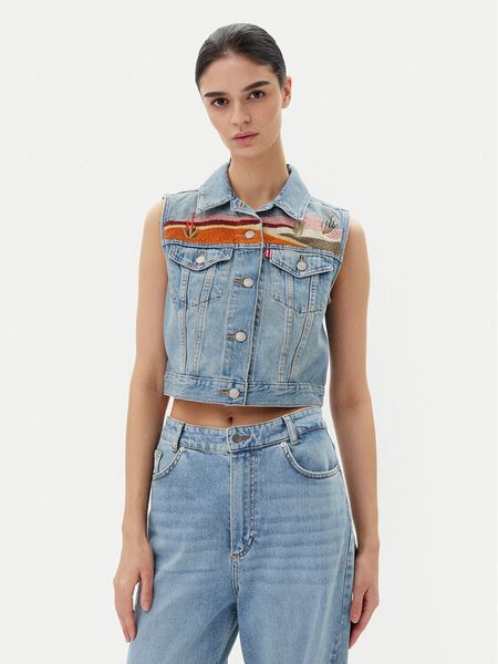 Levi's® Kamizelka 002A7-0000 Niebieski Standard Fit. Niebieskie kamizelki damskie s, z bawełny. Za 309.99 zł.