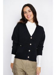 ASSUILI Kaszmirowy kardigan w kolorze czarnym rozmiar: 38. Czarne kardigany damskie Assuili, bez wzorów, z kaszmiru. Za 134.85 zł.