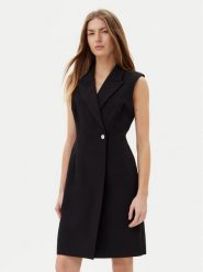 DKNY Sukienka koktajlowa DD5U1H66 Czarny Slim Fit. Czarne sukienki damskie DKNY, bez wzorów, z syntetyku, wizytowe, bez kołnierzyka, bez ramiączek. Za 509.99 zł.