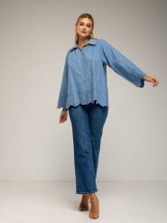 Tantra Bluzka w kolorze niebieskim rozmiar: onesize. Niebieskie bluzki damskie Tantra, bez wzorów, z bawełny, bez kołnierzyka, bez ramiączek. Za 173.99 zł.