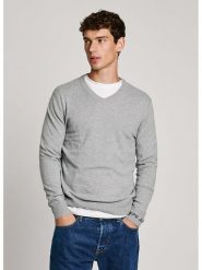 Pepe Jeans Sweter "New Andre" w kolorze szarym rozmiar: XS. Szare swetry męskie Pepe Jeans, xs, bez wzorów, z bawełny, bez kołnierzyka. Za 100.99 zł.