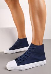 Granatowe Trampki Sznurowane Za Kostkę Quagia. Niebieskie trampki i tenisówki damskie Born2be, bez wzorów, za kostkę. Za 19.99 zł.