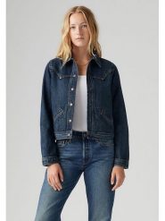 Levi's Kurtka dżinsowa w kolorze granatowym rozmiar: S. Niebieskie kurtki damskie Levi's, s, z aplikacjami, z bawełny, bez kaptura. Za 221.88 zł.