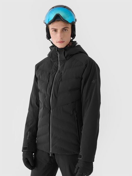 4F Kurtka narciarska membrana Dermizax 20000 męska - czarna 3XL. Czarne kurtki męskie 4f, m, z aplikacjami, z dzianiny, z kapturem, narciarskie, Dermizax. W wyprzedaży za 899.99 zł.