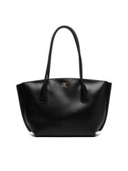 Calvin Klein Torebka Ck Medium Dome Tote LV04F3344G Czarny. Czarne torebki klasyczne damskie CALVIN KLEIN, bez wzorów, ze skóry, bez dodatków. Za 649.99 zł.