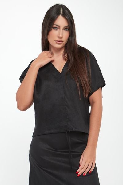 Bluzka damska lniana Dora ECOALF. Bluzki damskie Ecoalf, s, bez wzorów, bez kołnierzyka, bez ramiączek. Za 439.00 zł.