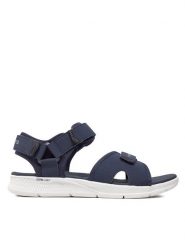 Skechers Sandały Go Consistent Sandal-Tributary 229097/NVBK Granatowy. Niebieskie sandały męskie Skechers, ze skóry, bez zapięcia. Za 219.99 zł.