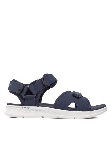 Skechers Sandały Go Consistent Sandal-Tributary 229097/NVBK Granatowy. Niebieskie sandały męskie Skechers, ze skóry, bez zapięcia. Za 219.99 zł.