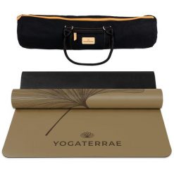 Mata do jogi z PU i gumy, Dark Ginkgos Yin Yang + torba do jogi. Brązowe torebki klasyczne damskie YOGATERRAE, bez wzorów, bez dodatków. W wyprzedaży za 538.00 zł.