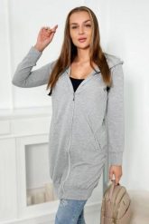 Bluza sukienkowa z kapturem szary melanż. Szare bluzy z kapturem damskie KESI, l, z bawełny. Za 234.40 zł.
