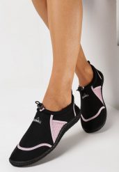 Czarno-Różowe Elastyczne Buty Sportowe do Wody Ralvie. Czarne buty sportowe na co dzień damskie Born2be, bez wzorów, z bawełny, trekkingowe. Za 39.99 zł.