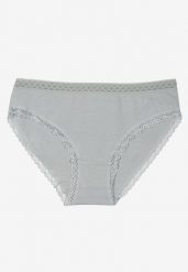 Jasnoniebieskie Bawełniane Majtki Figi Ozdobione Koronką Talirella. Niebieskie figi damskie Born2be, l, bez wzorów, z bawełny. Za 4.99 zł.