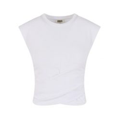 Krótkie topy damskie Urban Classics Wrapped. Białe topy damskie Urban Classics, bez wzorów, bez kołnierzyka. Za 160.50 zł.