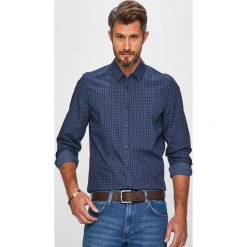 Mustang - Koszula. Niebieskie koszule męskie Mustang, l, bez wzorów, z bawełny, bez kołnierzyka, bez ramiączek. W wyprzedaży za 129.90 zł.