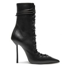 Botki Le Silla. Czarne botki damskie LE SILLA, bez obcasa, na szpilce, bez zapięcia. Za 3,649.00 zł.