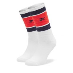 Skarpety długie Reebok. Białe skarpetki męskie Reebok, bez wzorów. Za 59.99 zł.