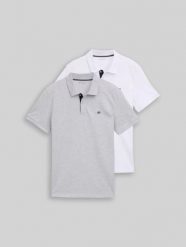 Męska Koszulka Polo Tom Tailor Doublepack Polo Light Stone Grey Melange 1044879 15398. Szare koszulki polo męskie Tom Tailor, m, bez wzorów, bez ramiączek. Za 129.99 zł.