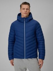 4F Kurtka z wypełnieniem syntetycznym męska - granatowa M. Niebieskie kurtki męskie 4f, m, bez wzorów, z materiału, klasyczne, bez kaptura. Za 269.99 zł.