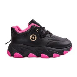 Ocieplane Buty Sportowe Damskie Sznurowane Na Platformie Czarne Bialoa. Czarne buty sportowe na co dzień damskie bez wzorów, trekkingowe. Za 212.52 zł.