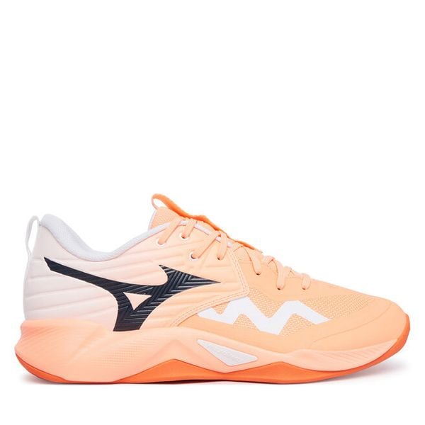 Buty halowe Mizuno. Pomarańczowe buty sportowe na co dzień męskie Mizuno, bez zapięcia, mizuno wave. Za 469.99 zł.