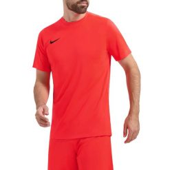 Koszulka sportowa męska Nike Park Vii. Czerwone t-shirty sportowe męskie Nike, m, z materiału, bez ramiączek, do piłki nożnej, dri-fit (nike). Za 102.35 zł.