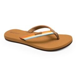 Japonki damskie Rip Curl Freedom Bloom Open Toe. Brązowe klapki damskie RIPCURL, bez wzorów, bez obcasa. Za 97.99 zł.