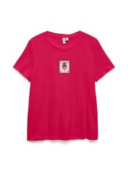 Vero Moda Koszulka w kolorze różowym rozmiar: S. Różowe bluzki damskie Vero Moda, s, bez wzorów, z bawełny, bez kołnierzyka, bez ramiączek. Za 48.73 zł.