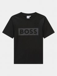 Boss T-Shirt J50719 S Czarny Loose Fit. Czarne t-shirty chłopięce Boss, bez wzorów, z syntetyku, bez ramiączek. Za 209.99 zł.