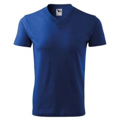 Koszulka Unisex Dla Dorosłych Z Dekoltem W Szpic. Niebieskie topy sportowe damskie ALDER, m, bez wzorów, z bawełny, bez ramiączek. Za 59.99 zł.