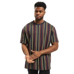Męska Koszulka Retro Stripe Oversized T-shirt. Czerwone t-shirty męskie Urban Classics, m, bez wzorów, bez kołnierzyka. Za 97.99 zł.