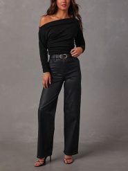 LA Angels Bluzka w kolorze czarnym rozmiar: XL. Czarne bluzki damskie LA Angels, xl, bez wzorów, bez kołnierzyka, bez ramiączek. Za 126.99 zł.