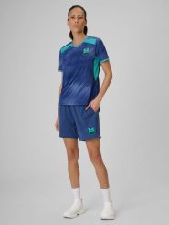 4F Spodenki piłkarskie szybkoschnące damskie - denim S. Niebieskie szorty damskie 4f, bez wzorów, z denimu. Za 139.99 zł.