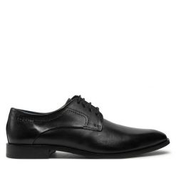 Półbuty Bugatti. Czarne buty wizytowe męskie Bugatti, bez zapięcia. Za 349.99 zł.