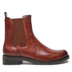 Botki Caprice. Brązowe botki damskie Caprice, bez obcasa, na płaskiej podeszwie, bez zapięcia. Za 469.99 zł.