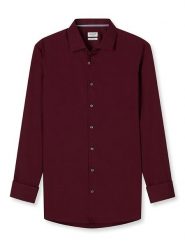 OLYMP Koszula "Level 5" - Body fit - w kolorze bordowym rozmiar: 40. Czerwone koszule męskie Olymp, bez wzorów, z bawełny, bez kołnierzyka, bez ramiączek. Za 104.39 zł.