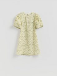 Bawełniana sukienka mini - wielobarwny. Sukienki damskie Reserved, l, bez wzorów, z bawełny, bez kołnierzyka, bez ramiączek, mini. Za 169.99 zł.