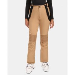 Damskie spodnie narciarskie typu softshell Kilpi DIONE-W. Brązowe kurtki softshell damskie Kilpi, na zimę, bez wzorów, z softshellu. Za 473.69 zł.