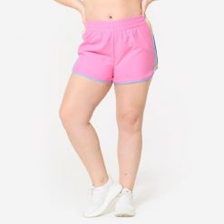 Spodenki fitness damskie Domyos. Czerwone spodenki sportowe damskie DOMYOS, bez wzorów, z materiału, sportowe. W wyprzedaży za 24.99 zł.