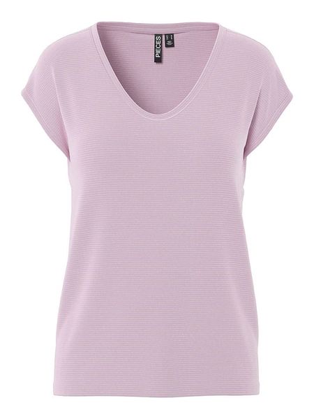 Pieces Koszulka w kolorze jasnoróżowym rozmiar: S. Różowe bluzki damskie Pieces, s, bez wzorów, z wiskozy, klasyczne, bez kołnierzyka, bez ramiączek. Za 61.75 zł.