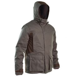 Kurtka myśliwska Solognac 500 Warm wodoodporna. Brązowe kurtki męskie SOLOGNAC, l, bez wzorów, z materiału, bez kaptura. Za 449.99 zł.
