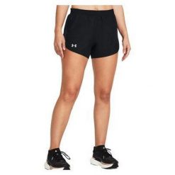 Spodenki fitness damskie UNDER ARMOUR Fly-By 3" Shorts. Czarne spodenki sportowe damskie Under Armour, bez wzorów, sportowe. Za 149.99 zł.