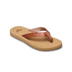 Sandały dla Kobiety PORTO MOTIF Beżowy. Brązowe sandały damskie Roxy, bez wzorów, ze skóry, bez obcasa. Za 129.99 zł.