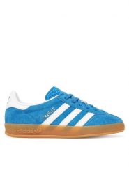 Adidas Sneakersy Gazelle Indoor JS3802 Niebieski. Niebieskie buty sportowe dziewczęce Adidas, bez wzorów, ze skóry, bez zapięcia. Za 279.99 zł.