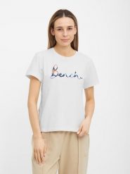Bench Koszulka "Andria" w kolorze białym rozmiar: 40. Białe t-shirty damskie Bench, bez wzorów, bez kołnierzyka. Za 57.06 zł.