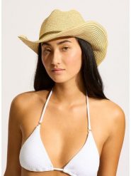Seafolly Kapelusz w kolorze beżowym rozmiar: onesize. Brązowe kapelusze damskie Seafolly, bez wzorów, z materiału. Za 143.17 zł.