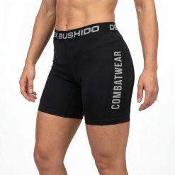 Spodenki kompresyjne damskie krótkie COMBATWEAR DBX Bushido. Czarne spodenki sportowe damskie DBX BUSHIDO, bez wzorów, z materiału, biznesowe. Za 199.99 zł.
