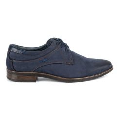 KOMODO Eleganckie buty męskie 877 granatowe niebieskie. Niebieskie buty wizytowe męskie na jesień, z jeansu, bez zapięcia. Za 362.62 zł.