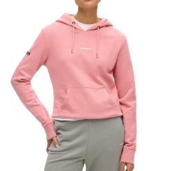 Jednokolorowa bluza z kapturem damska Superdry. Czerwone bluzy z nadrukiem damskie Superdry., xl, z bawełny. Za 306.25 zł.